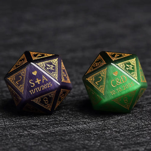 Dé D20 d’anniversaire personnalisé (Cadeau D&D unique)